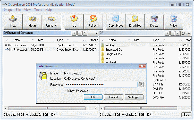 Screenshot of CryptoExpert 2007 Professional