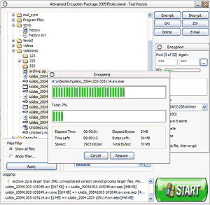 file encryption in progress