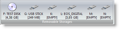 list of cdrom drives, card reader slots and usb flash memory sticks