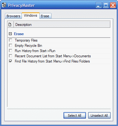 securely delete temporary files, run history, recent document 
list, find file history